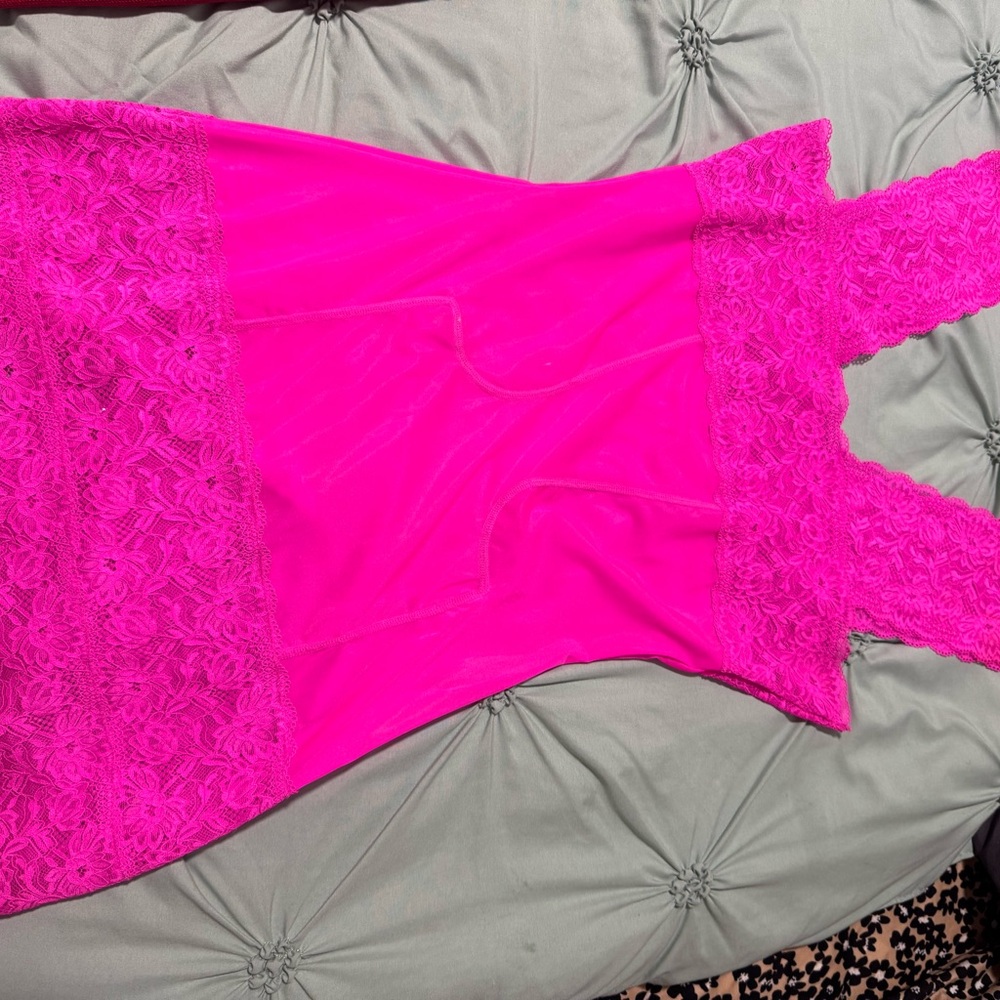 POSTER GIRL Neon Pink Lace Dress